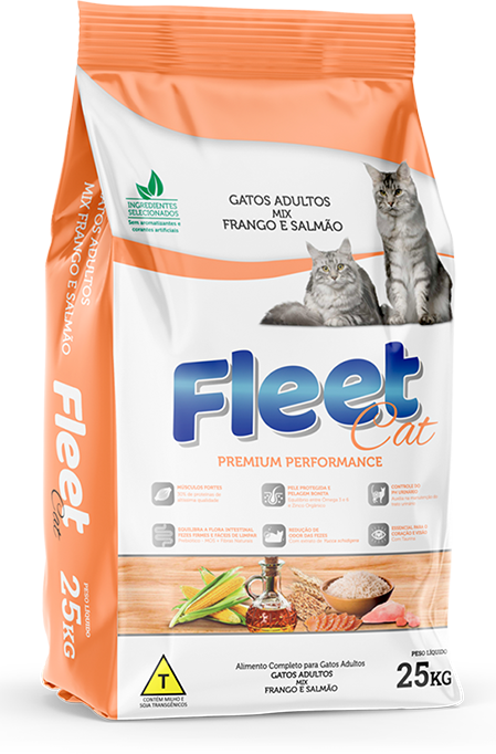 Fleet Cat Premium Adultos - Mix Frango e Salmão